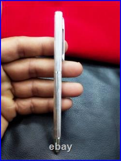 Ballpoint Pen, Medium Point. Solid 925 Sterling Silver with Pure Platinum Plated