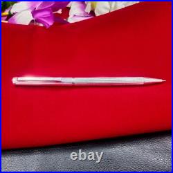 Ballpoint Pen, Medium Point. Solid 925 Sterling Silver with Pure Platinum Plated