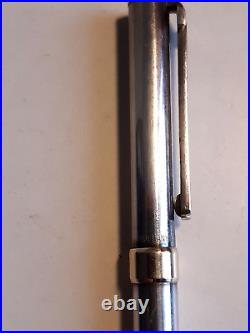 Ballpoint Pen Tiffany With T Clip 925er Sterling Silver 14 K Vintage