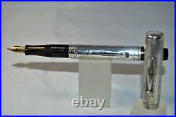 Beautifully Restored 1915 Waterman's Gothic Sterling Silver Overlay #452 ink pen