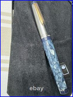 Bexley Goldline Sterling Silver Cap Fountain Pen Eggshell Green/Blue M Nib