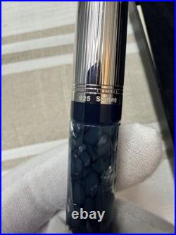 Bexley Goldline Sterling Silver Cap Fountain Pen Eggshell Green/Blue M Nib