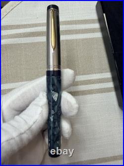 Bexley Goldline Sterling Silver Cap Fountain Pen Eggshell Green/Blue M Nib