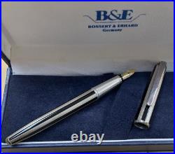 Bossert & Erhard B&E Fountain Pen c. 1990s Sterling & Black Box Compare