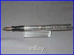 Boston Vintage Sterling Silver Ring Top Safety Pen-flexible medium -eyedropper