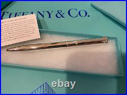 Brand New Nib Tiffany & Co. Executive T-clip Ball Point Pen Sterling Silver