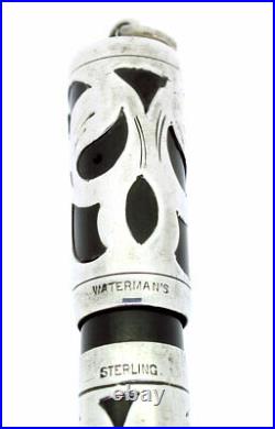 C1912 Waterman 442 1/2v Safety Sterling Trefoil Pattern Fountain Pen Restored