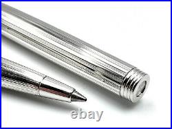 C1983 Parker 75 Florence Fine Sterling Silver Fountain Pen & Ballpoint Set 14k M