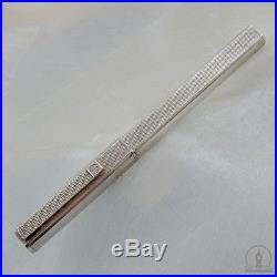 C1985 Dunhill Gemline Dress Sterling Silver Barleycorn Fountain Pen 18C B Nib