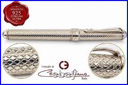 CESARE EMILIANO Vintage'90 925 Sterling Silver Engraved Rollerball Pen