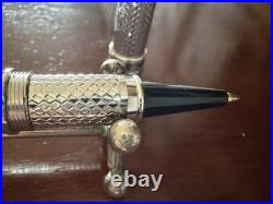 CESARE EMILIANO Vintage'90 925 Sterling Silver Engraved Rollerball Pen