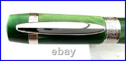 CLOSEOUT! ANCORA PERLA SEA GREEN Rollerball Pen LE500 Sterling Silver trim NEW