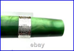 CLOSEOUT! ANCORA PERLA SEA GREEN Rollerball Pen LE500 Sterling Silver trim NEW