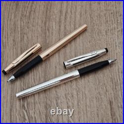 CROSS Century Rollerball Pens Sterling Silver & 14Kt Rolled Gold IRELAND 70s