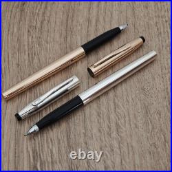 CROSS Century Rollerball Pens Sterling Silver & 14Kt Rolled Gold IRELAND 70s