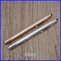 CROSS Century Rollerball Pens Sterling Silver & 14Kt Rolled Gold IRELAND 70s