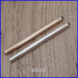 CROSS Century Rollerball Pens Sterling Silver & 14Kt Rolled Gold IRELAND 70s