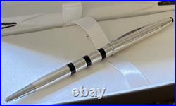 CROSS Century STERLING SILVER & Black Stylish Ballpoint Pen Excellent Cond, Box