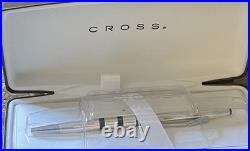 CROSS Century STERLING SILVER & Black Stylish Ballpoint Pen Excellent Cond, Box