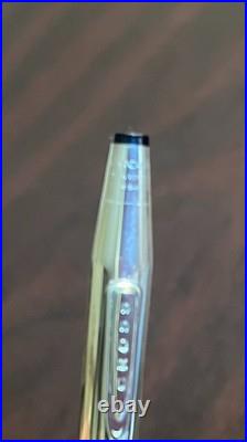 CROSS Century STERLING SILVER & Black Stylish Ballpoint Pen Excellent Cond, Box