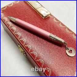 Cartier Ballpoint pen Cartier Vintage Pink silver heart charm 90s 00s boxed