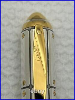 Cartier Exceptional Santos LE Sterling Silver Fountain Pen, 18K M Nib-Mint