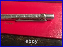Cartier Must De Trinity Sterling Silver Pen with Blue and Black Ink Refills