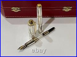Cartier Santos Exceptional Fountain Pen, Sterling Silver 925, Limited Edition
