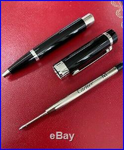 Cartier Sterling Silver Cufflinks & Ballpoint Pen Set with Box