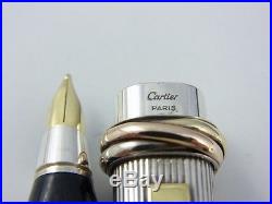Cartier Vendome Oval Sterling Silver 925 Fountain Pen F