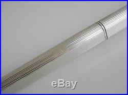 Cartier Vendome Oval Sterling Silver 925 GT Pinstripe Ballpoint Pen with Box