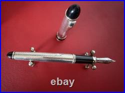 Cesare Emiliano 925 Solid Silver Fountain Pen Hand-Finished In Box NOS