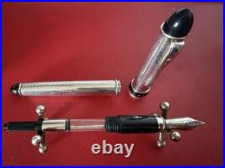 Cesare Emiliano 925 Solid Silver Fountain Pen Hand-Finished In Box NOS