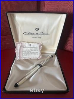 Cesare Emiliano 925 Solid Silver Fountain Pen Hand-Finished In Box NOS
