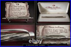 Cesare Emiliano Sterling Silver 925 Solid Pen Ballpoint Vintage Relief Weave