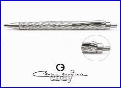 Cesare Emiliano Sterling Silver 925 Solid Pen Ballpoint Vintage Relief Weave