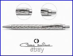 Cesare Emiliano Sterling Silver 925 Solid Pen Ballpoint Vintage Relief Weave