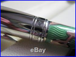 Chopard 925 Sterling Silver 18K Gold Green Coral Limited Edition Fountain Pen