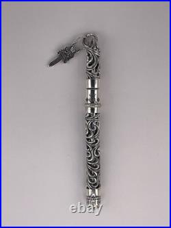 Chrome Hearts Ball Point Pen Sterling Silver Dagger Cap Classic Style Heavy Pen