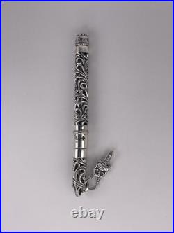 Chrome Hearts Ball Point Pen Sterling Silver Dagger Cap Classic Style Heavy Pen