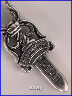 Chrome Hearts Ball Point Pen Sterling Silver Dagger Cap Classic Style Heavy Pen