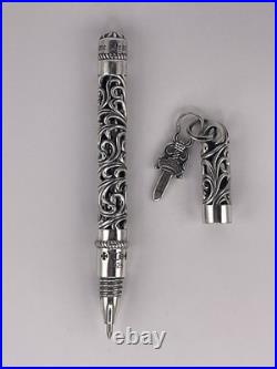 Chrome Hearts Ball Point Pen Sterling Silver Dagger Cap Classic Style Heavy Pen