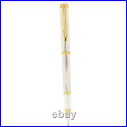Circa 1997 Waterman Gentleman Sterling Silver Fluted Rollerball Pen Mint In Box