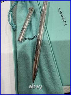 Classic Tiffany & Co T Clip Sterling Silver 925 Pen With Pouch