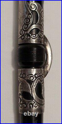 Conklin Fountain Pen with Sterling Silver Overlay Crescent Filler Vintage Antique