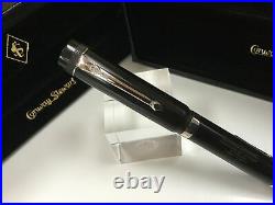 Conway Stewart Marlborough black and sterling silver fountain pen +boxes