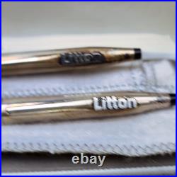 Cross 3001 Sterling Silver Ballpoint Pen+Pencil Set Vintage Litton +Box