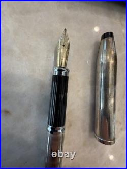 Cross Century II Fountain Pen Sterling Silver Cap & Barrel, Extra Fine 18k Nib