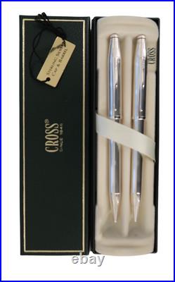 Cross Century II Sterling Silver Ballpoint Pen & 0.5 Pencil Set New In Box Rare
