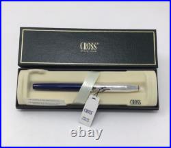 Cross Century II Sterling Silver Translucent Blue Lacquer Fountain Pen F Nib VTG